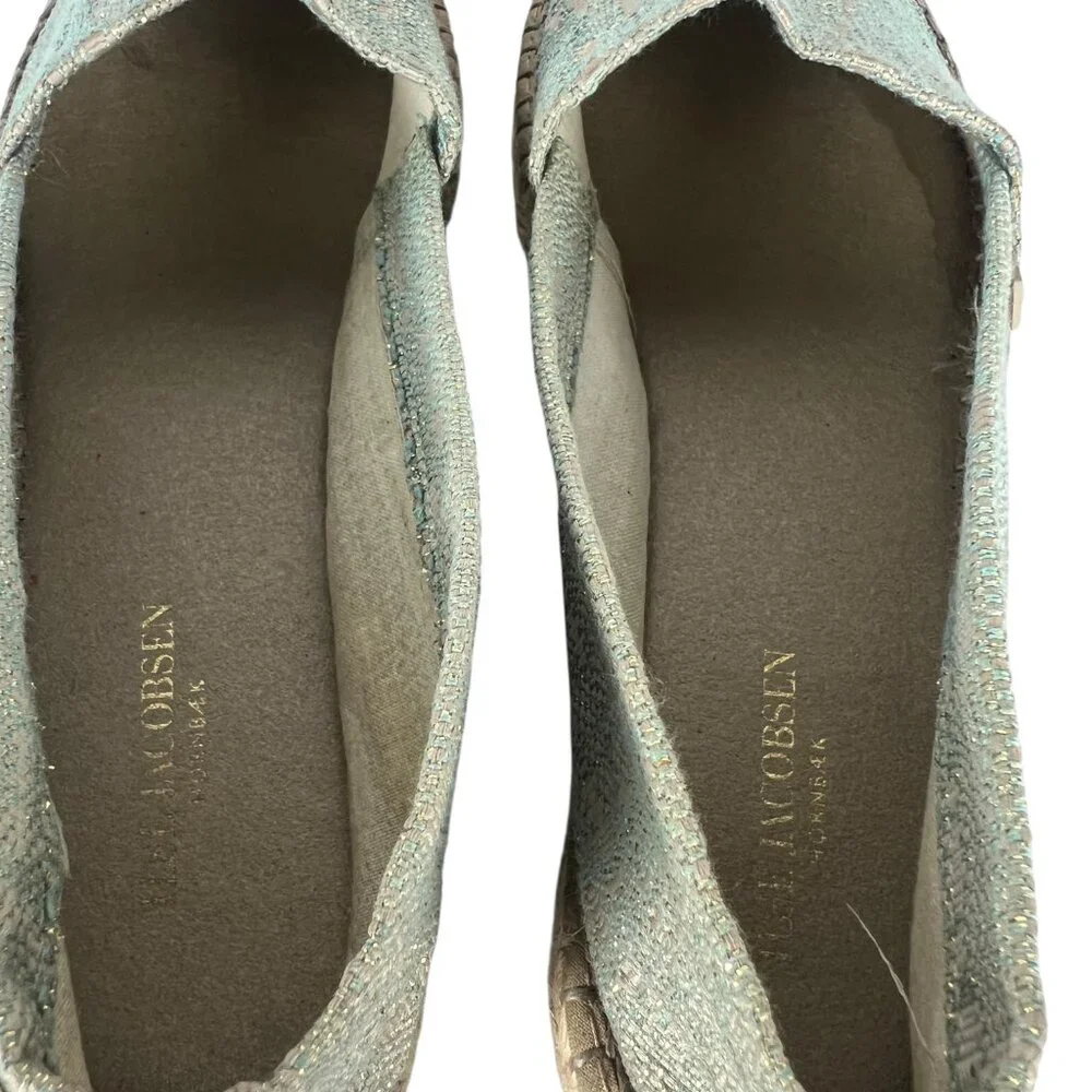 Ilse Jacobsen Slip-On Jute Espadrilles in Metallic Blue Size EU 41 US 10.5 - 11